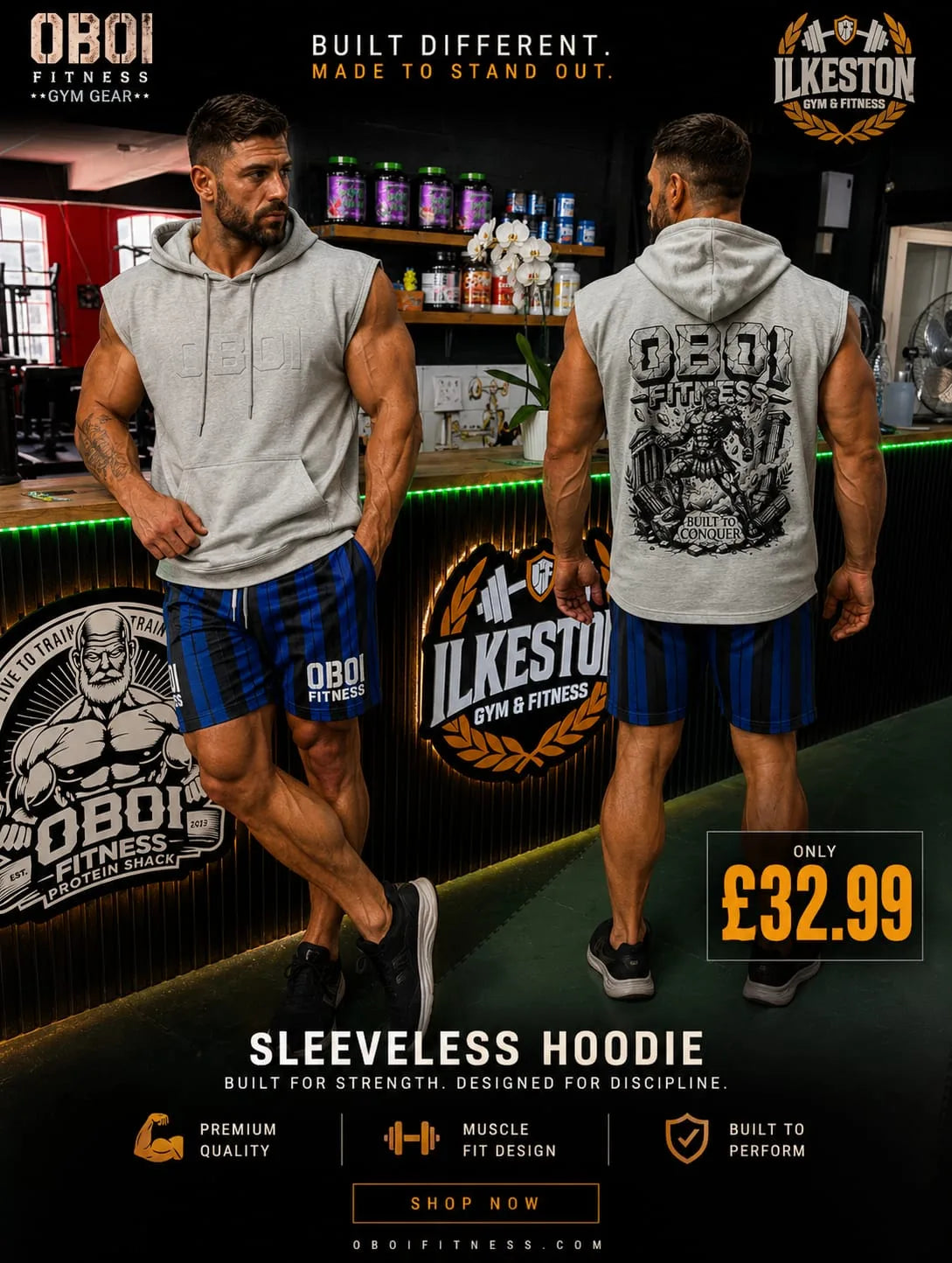 Sleevless embosed summer hoodie — OBOI Fitness Gym Gear