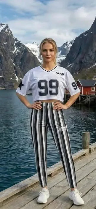 Ladies Cropped American Football Top — OBOI Fitness Gym Gear